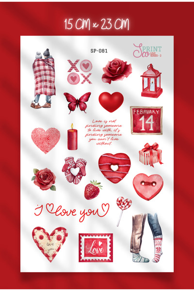 SooPRINT Love Art Sticker Koleksiyonu - Bullet Journel / Planner / Ajanda / Ç...