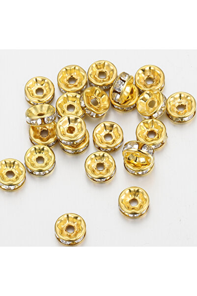 Choice 100 قطعة من خرز الكريستال الدائري المسطح بمقاس 4 6 8 10 مم من الذهب، خ...