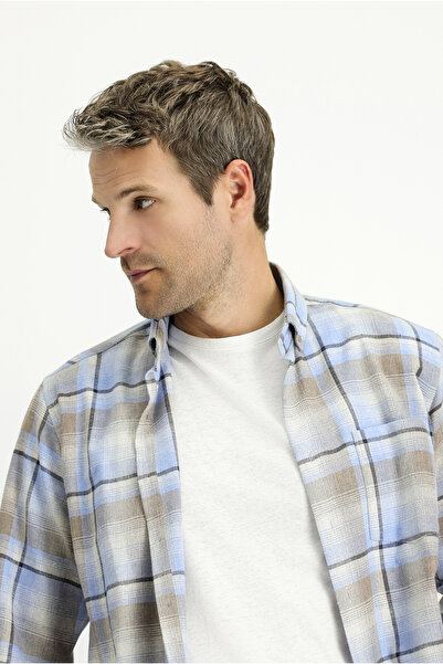 Kiğılı Long Sleeve Regular Fit Sports Plaid Cotton Lumberjack Shirt