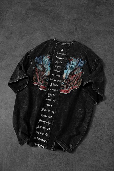 Slatra Ανδρικό μπλουζάκι από ύφασμα Anthracite Viper Special Washed Oversize