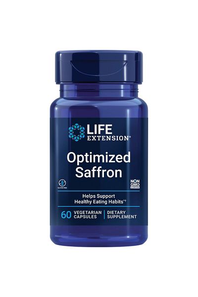 Life Extension Optimized Saffron Extract Supplement, Non-GMO, Gluten-Free, Vegetarian, 60 Capsules