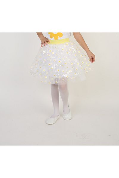 Dıgıl Kids Girl Sequined Daisy White Skirt April 23 October 29 November 10 May 19 Show Clothes