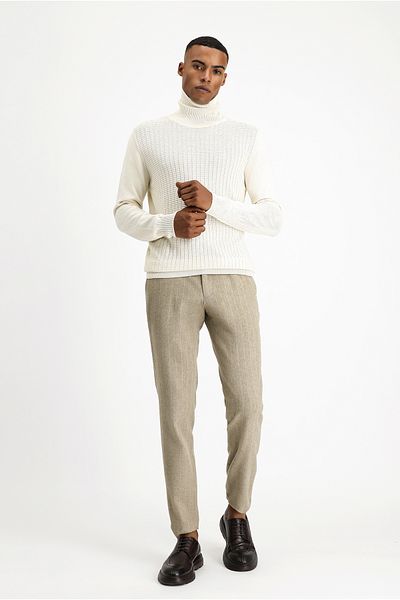 Kiğılı Turtleneck Regular Fit Patterned Cotton Knitwear Sweater