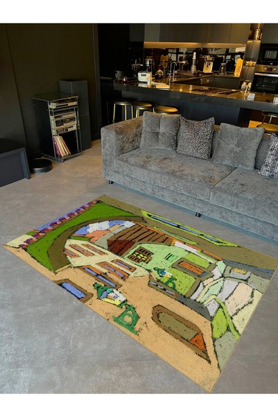 Rugs Modern Halı مجموعة Tuğrul بألوان الباستيل والمنازل بين نمط الشارع وسجادة...