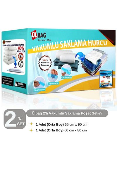 ÜLBAG Σετ 2 σκεύη κενού - 7 (1 AD. 55 CM X 90 CM - 1 ΑΔ. 60 CM X 80 CM) φορέματα, παλτό, παλτό