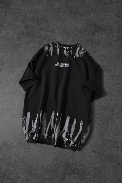 Slatra Ανδρικό μπλουζάκι Anthracite Be A Traveler με στάμπα Oversize