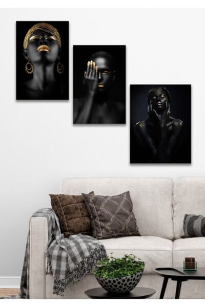 Hediyeler Kapında 3 Parça Dekoratif Kanvas Duvar Tablo Set