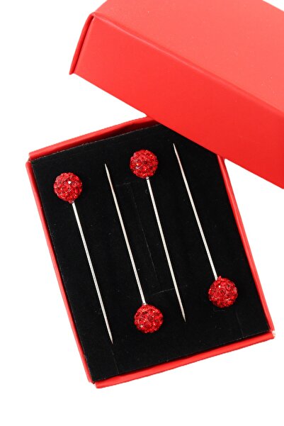 NUMETAL 4 τεμάχια καρφίτσες για κασκόλ και σάλι από κόκκινη πέτρα, καρφίτσες ...