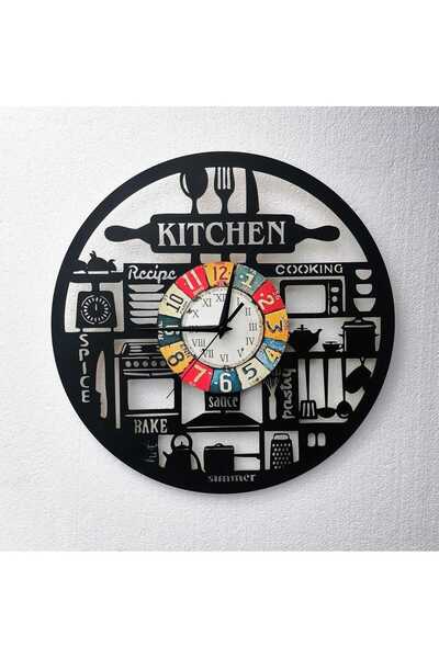 Bilge Lazer bilge Tasarım   kitchen  ( mutfak )   Duvar Saati 40  x 40 CM