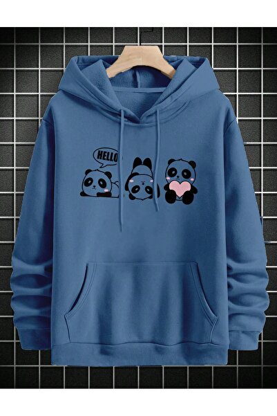 LORVANIY سترة للجنسين – 3 طبعات رقمية لطيفة على شكل باندا في الأمام، كبيرة ال...