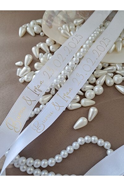 İsabella Accessories Dökülen İncili Söz Kurdelesi İsimli Söz Nişan Kurdelesi ...