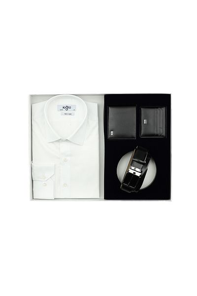Kiğılı 4-pieCe Belt and Wallet Set - Card Holder and Shirt