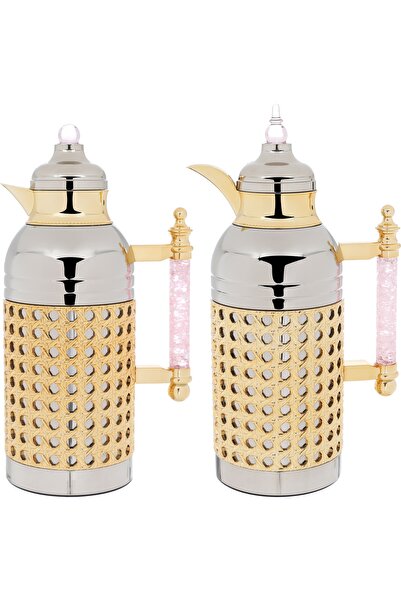 Alsaif Gallery Saif Gallery Stainless Steel Thermos Set (Sara), 1 Liter, 2 Pi...