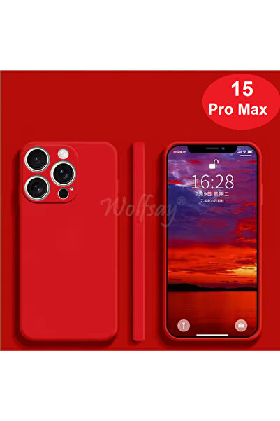 Balerion Apple iPhone 15 Pro Max Kılıf Kadife Lansman Soft Yumuşak Liquid Sil...