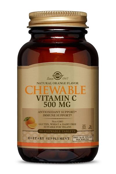 Solgar Chewable Vitamin C 500 mg, Orange - 90 Tablets - Antioxidant, Vegan, Non-GMO, Gluten-Free
