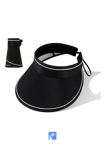 Kardelen Butik Denizli Foldable Visor Protective Sun Peak Outdoor Visor Black Hat with Uv Protection