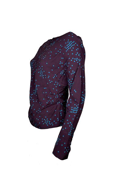 KAMEYA Polka Dot Plum Blouse