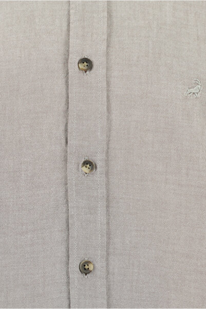 Abdullah Kiğılı Long Sleeve Regular Fit Cotton Button Lapel Oxford Shirt