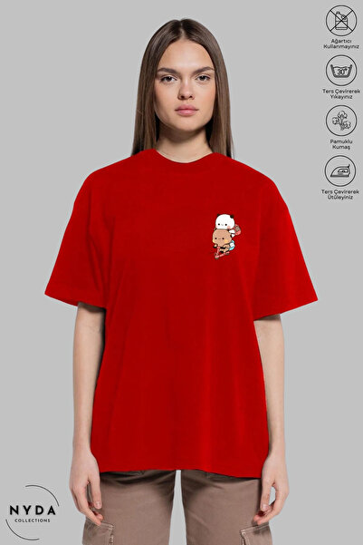 Nyda Collections Bubu Dudu Scooter Printed Cotton Oversize T-Shirt - Crew Neck, Short Sleeve Unisex