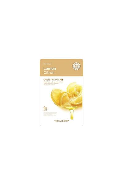 The Face Shop Lemon Mask | Brightens Skin, Controls Melanin | K-Beauty for Oily & Dry Skin