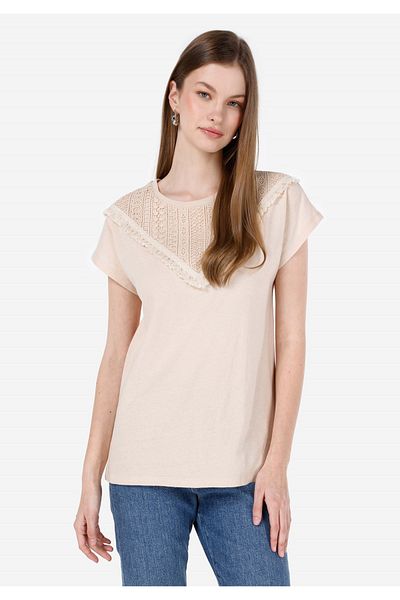 Colin's Tricou de damă bej - mâneci