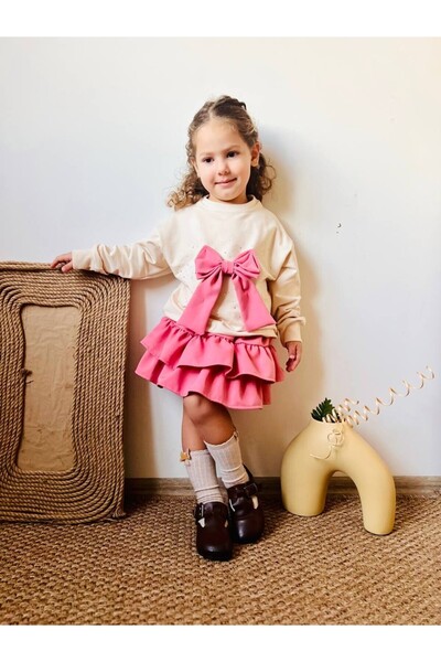 Bisahane Girl's Bow Skirt Set