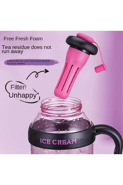 hediyeconcepti 1200ml Large Capacity Cartoon No Odor Ice Bullies Ice Cream Soft Drink Flask
