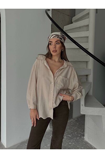 AÈC PRIVÈ Висококачествена дамска риза Trend Oversize 777 (100% памук, не пре...