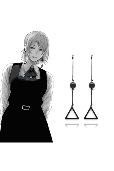 Choice أقراط هنجر ديفل فامي أنمي مان منشار سلسلة أقراط هنجر ديفل فامي شيطان المجاعة أقراط متدلية باللون الأسود