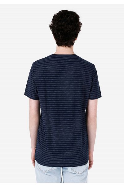 Colin's Regular Fit Round Neck Striped Men's Navy Blue Short Sleeve T-Shirt