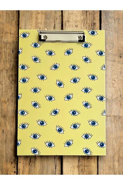 FFM Yellow Evil Eye Design Secretary – Protective and Stylish Design!