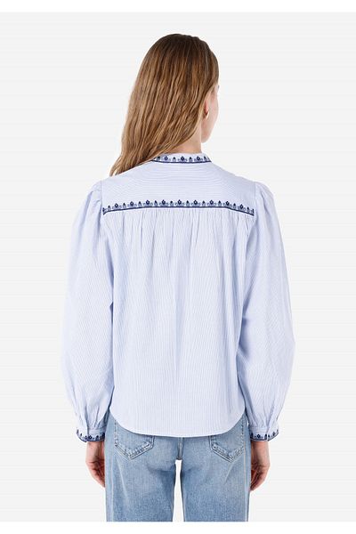 Colin's Regular Fit Judge Collar Women's Blue Long Sleeve Shirt