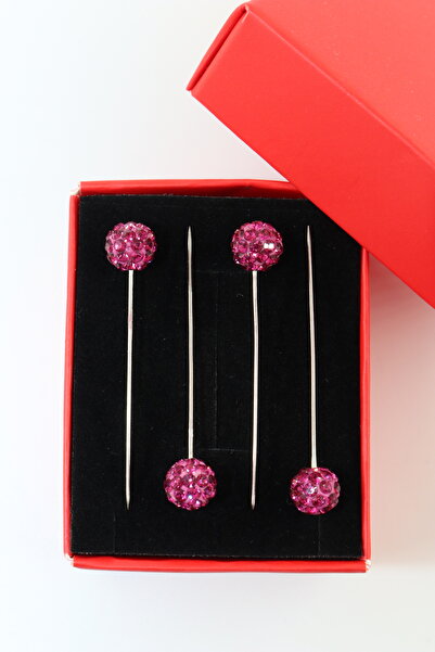 NUMETAL 4 bucăți de ace de eșarfă din piatră fuchsia. Agrafă pentru șal. Agra...