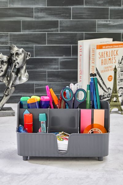 HopeWay Home Line 6' Compartment Multi-Purpose Desk Top Organizer Pen Holder - Jewelry - Makeup Organizer