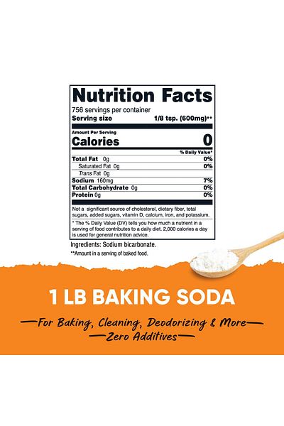 Nutricost Pantry Baking Soda (1 LB) - For Baking, Cleaning, Deodorizing, and More