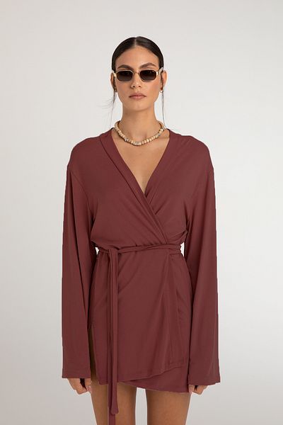 SHEISMONO Kimono Zoe ultra moale Burgundy