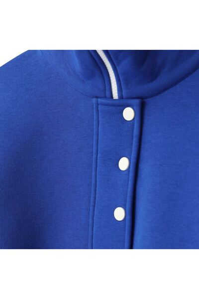 SOUL BY LOREEN FASHİON HAKİM YAKA FERMUARLI DÜĞMELİ JOGGER SAKS MAVİSİ EŞOFMAN TAKIMI