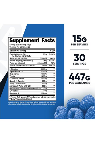 Nutricost Stim-Free Pre-Workout, 30 Servings - Blue Raspberry, Caffeine-Free, Non-GMO, Gluten-Free