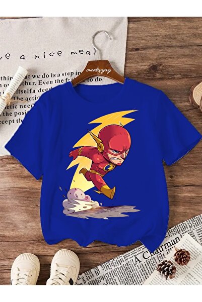 oneagılyazı تي شيرت كبير الحجم للأطفال مطبوع عليه فلاش