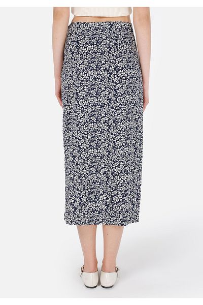 Colin's Oversize Fit Floral Patterned Navy Blue Women's Skirt