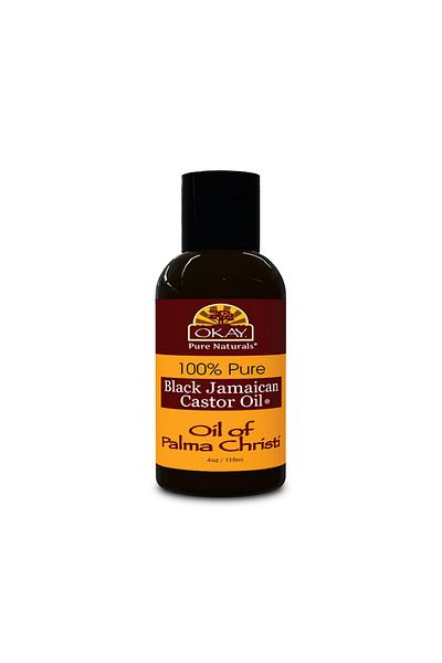 Okay Pure Naturals Black Jamaican Castor Oil for Hair Growth, Skin, Scalp, Eyelashes, Eyebrows - 4 Oz