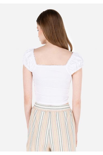 Colin's Tricou alb pentru femei - mâneci