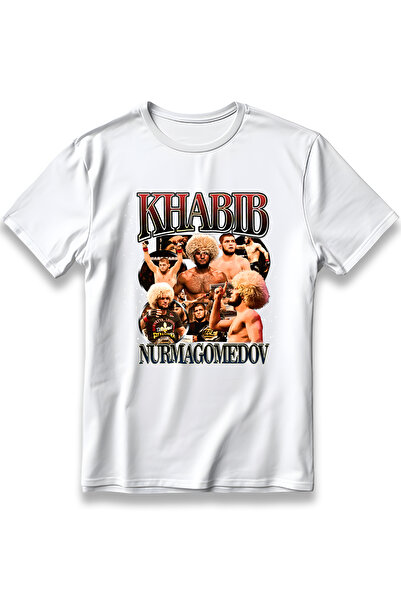 EZG Business تي شيرت خبيب نورماغوميدوف موديل مطبوع كبير الحجم للجنسين 100% قط...