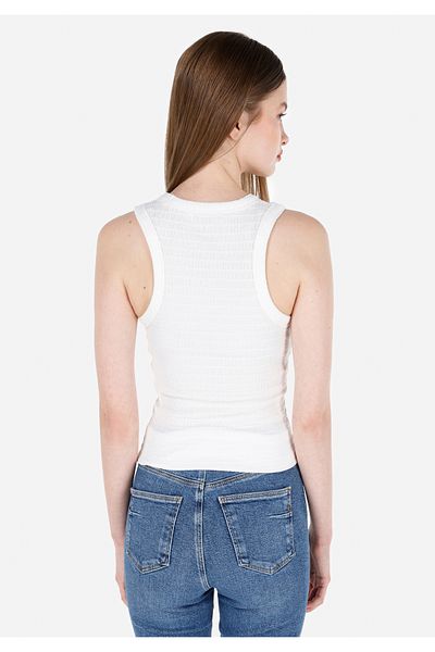 Colin's Atletă albă pentru femei, cu decolteu, slim fit