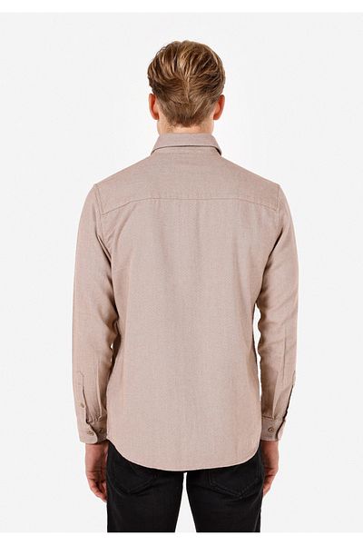 Colin's Straight Fit Kaşkalete - Cămaşă Bej cu mânecă lungă pentru bărbaţi Cl 1070811