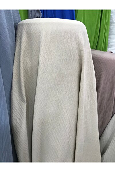 LinaByUgurr قماش موسلين بيج 100% قطن طبقة مزدوجة عرض 170 سم