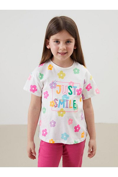 LC Waikiki Lcw Baby Crew Neck Floral Girl's T-Shirt