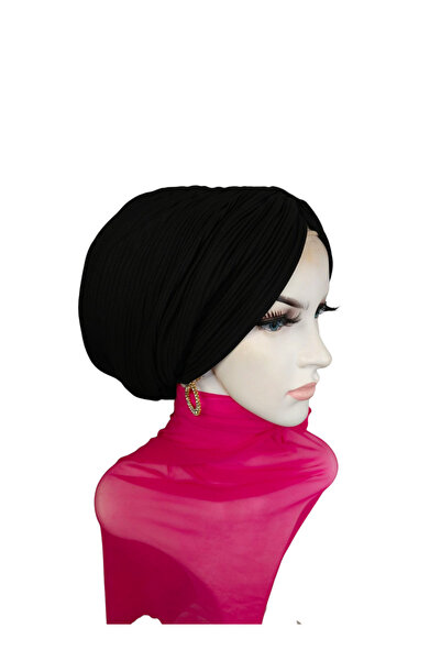 Balbaytesettur Boneta neagră plisată fără umplutură