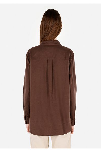Colin's Regular Fit Shirt Neck Plain Women's Brown Long Sleeve Shirt