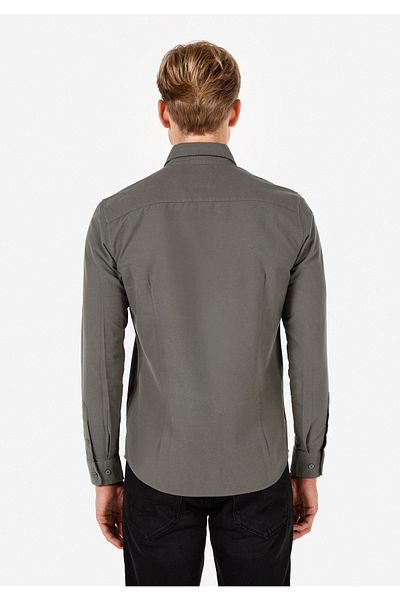 Colin's Slim Fit Shirt Neck Men's Green Long Sleeve Shirt